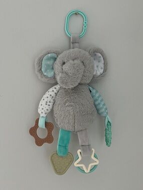 Kellytoy Gray Stroller Plush Elephant Toy with Aqua Accent